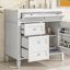 Meuble-lavabo de 36 po avec lavabo supérieur, meuble-lavabo moderne avec 2 tiroirs et tiroir escamotable, meuble-lavabo simple-121294461