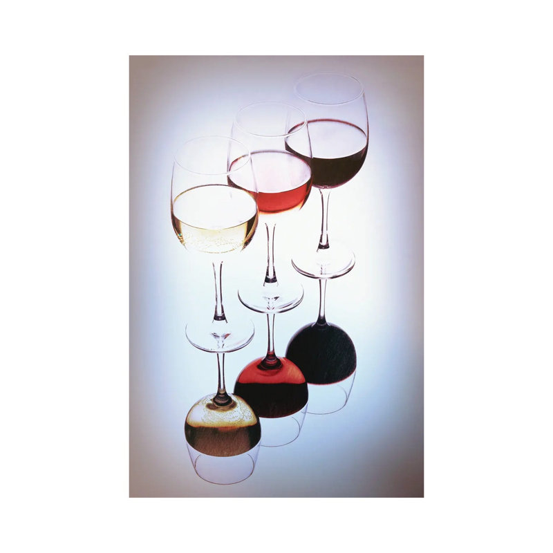 Three Glasses of Wine, White, Rose and Red 1 Piece Wrapped Canvas Wall Art, 66.04 cm H x 45.72 cm W x 1.91 cm D