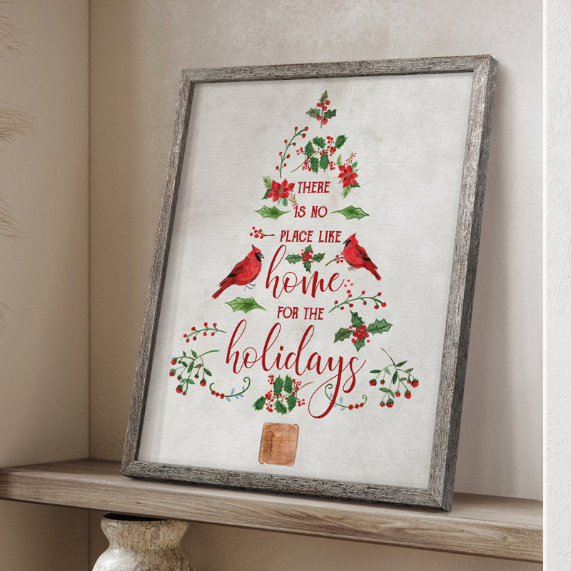 «Home for the Holiday», reproduction encadrée en bois massif, H 30 po x l 24 po