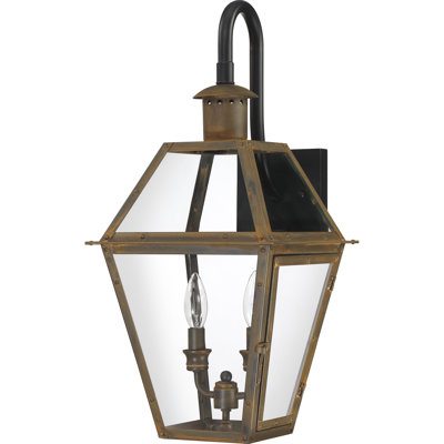 Rue De Royal 2-Light Industrial Bronze Outdoor Wall Lantern