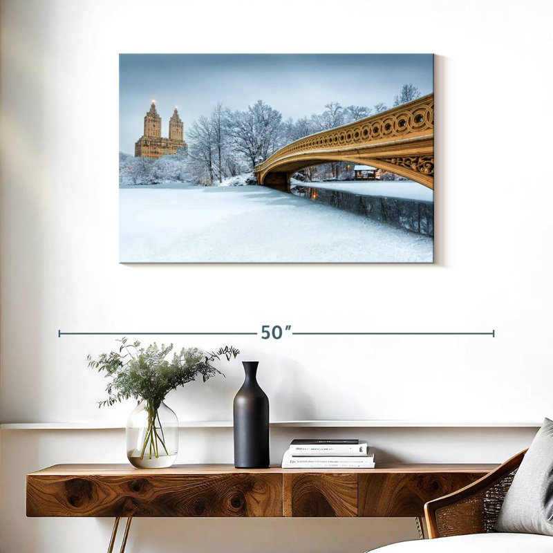 Vanna Central Park Bow Bridge In Winter, 24" H x 36" W