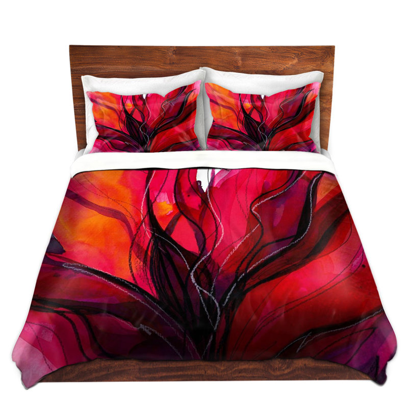 Ensemble de housse de couette fleur d’âme, 1 housse + 2 taies très grand lit
