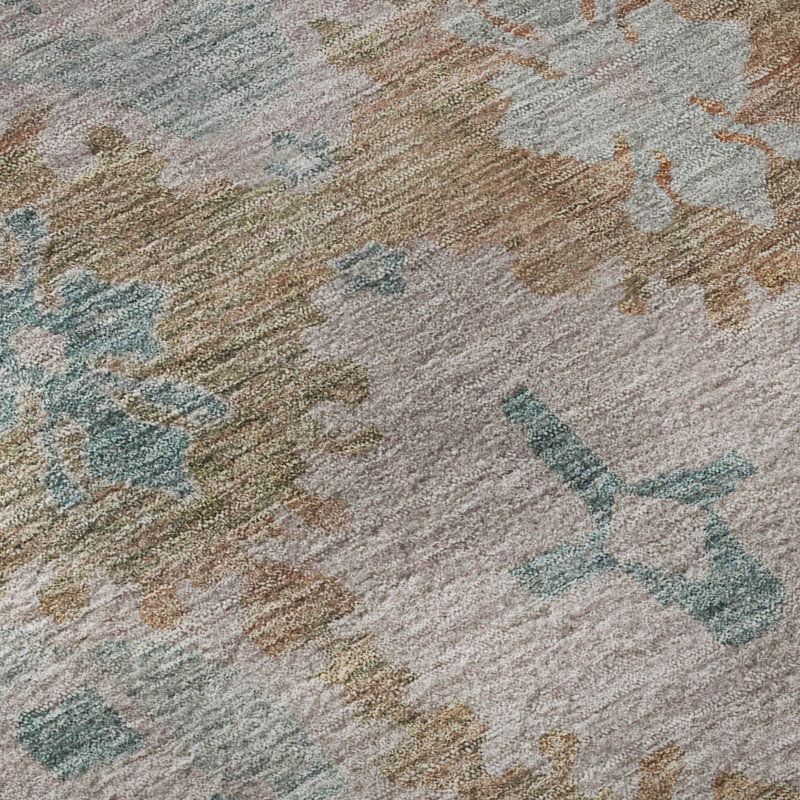 Premium Machine Washable Lubbers AMF1760 Border Rug, Rectangle 8' x 10'