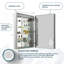 Armoire à pharmacie à DEL à charnière droite de 24 po x H 30 po x P 5 po avec gradateur, miroir grossissant à DEL réglable 3X, prises électriques encastrées ou à fixation en surface Coledon.-578120688-578120689