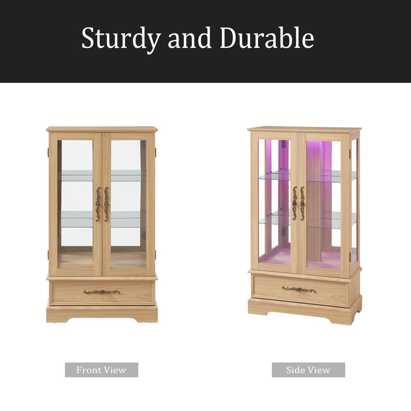 Vitrine lumineuse en verre avec tablettes réglables