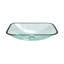 Lavabo vasque de salle de bain rectangulaire au-dessus du comptoir pour salle de bain (sans robinet)