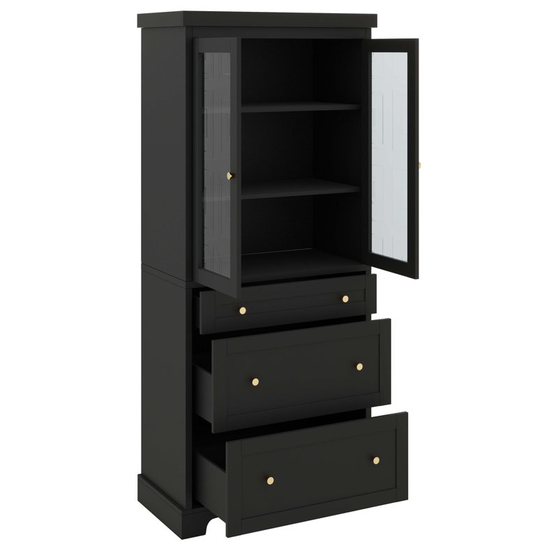 Armoire de salle de bain 70 po, Noir