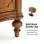 Table de bout Elfine Traditional Curves 28 po avec station de charge et pieds en bois massif et boutons en métal-100479558