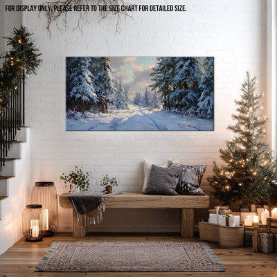 Large Winter Scene Wall Decor - Snowy Winter Landscape Canvas Wall Art for Living Room, Winter Tree Pictures Wall Decor For Home Decoration Frame Wrapped Canvas Prints, 20×40 inches