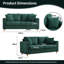 Corduroy Sofa with Square Armrests and 2 Throw Pillows-388862203