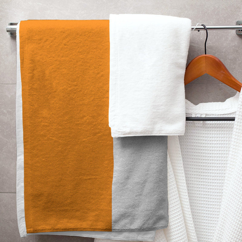 Cotton Blend Bath Towel, Orange/Pink/Red