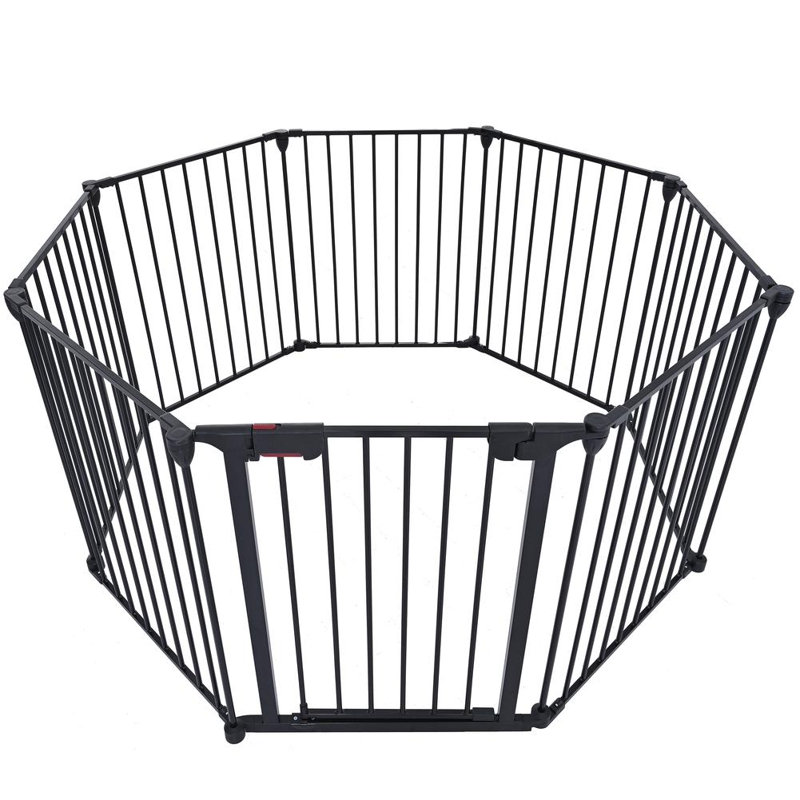 Barrière de sécurité 8 panneaux (noir)