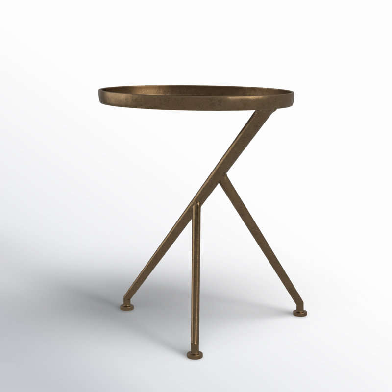 Schmidt Outdoor Side Table, Raw Antique Brass