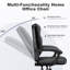 Ergonomic Mid-Back Swivel Office Chair, Executive Chair with Adjustable Lumbar Support, Soft Padded Armrests-1415928206-1415928207