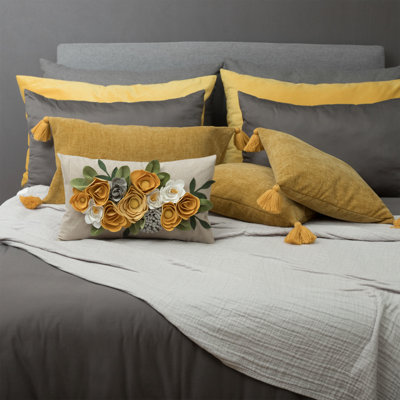  Decorative 3D Flower Throw Pillow Cover Accent Pillowcase 12 x 20 Inch