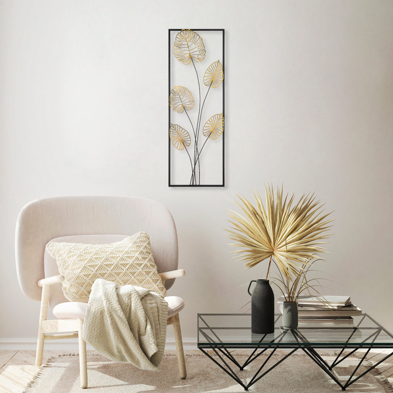 Accessoire mural en métal peint à la main 12,6 po x 35,4 po | 100% métal, épaisseur: 0,06 pouce | Léger à 2,2 lb, variations de couleur uniques | Parfait pour la maison, le bureau et la galerie
