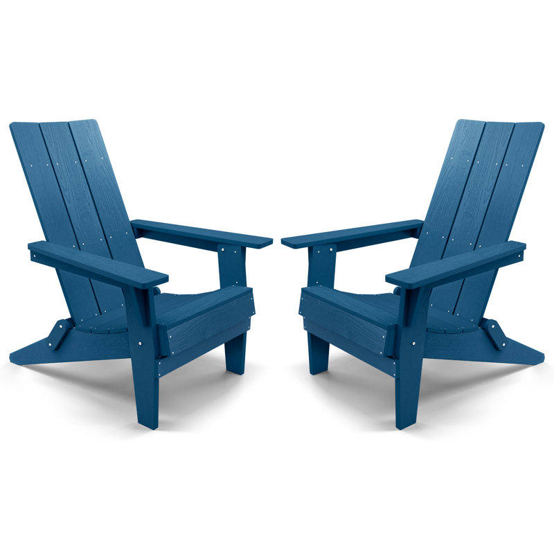 Foldable Outdoor Adirondack Set, Blue