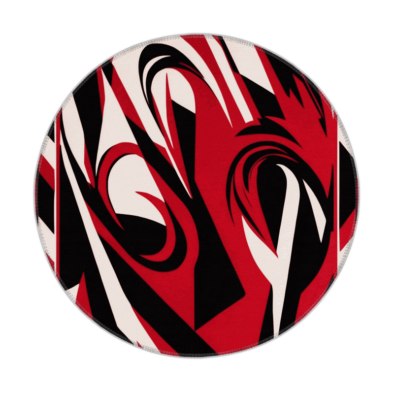 Scarlet Tempest Indoor And Outdoor Area Rug, Round 5'