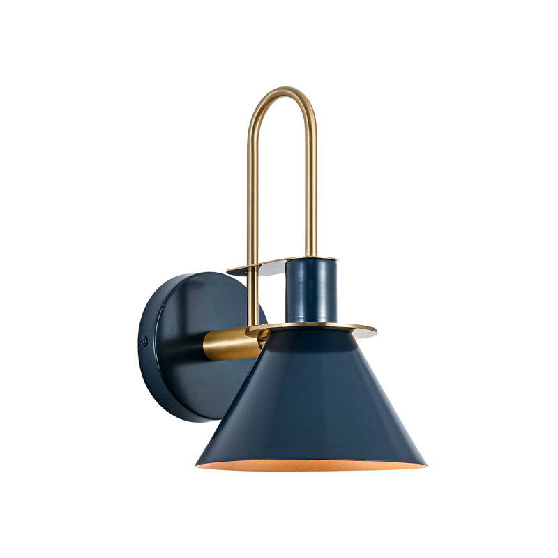 Jacoline 1-Light Dimmable Iron Armed Sconce, Blue