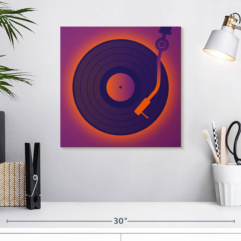Abarca Glowing Vinyl Record, 16" H x 16" W