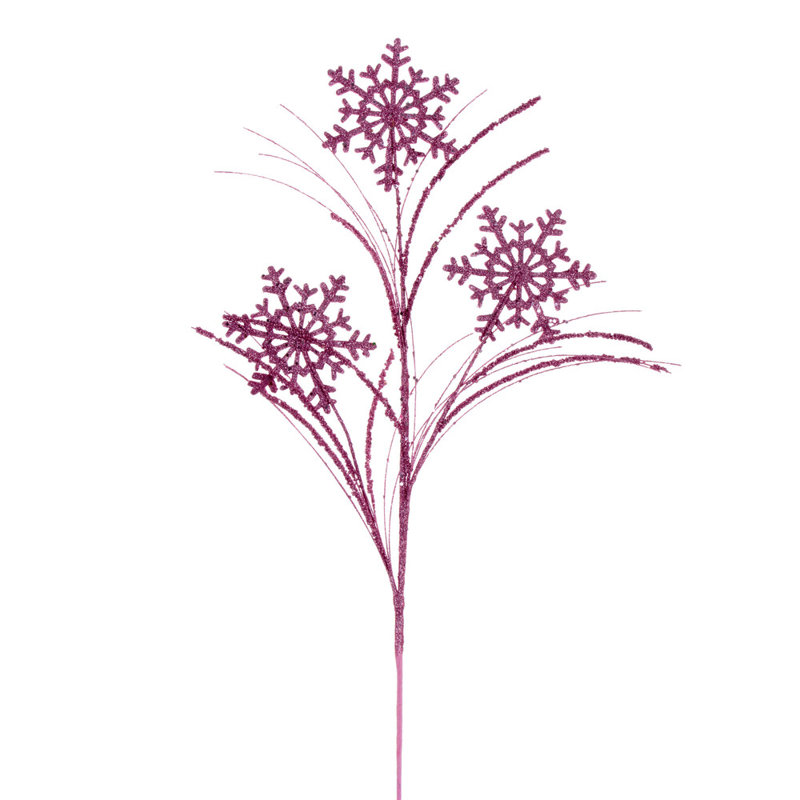 Vickerman 31" Lime Snowflake Glitter Spray, 6 per bag., Red