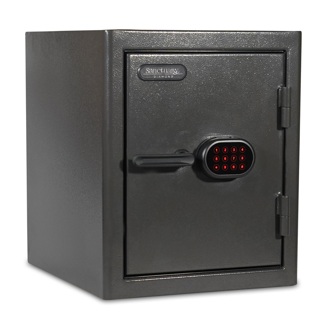 Diamond Fire/Waterproof Home & Office Safe with Electronic Lock, Dark Gray Hammertone Sanctuary 