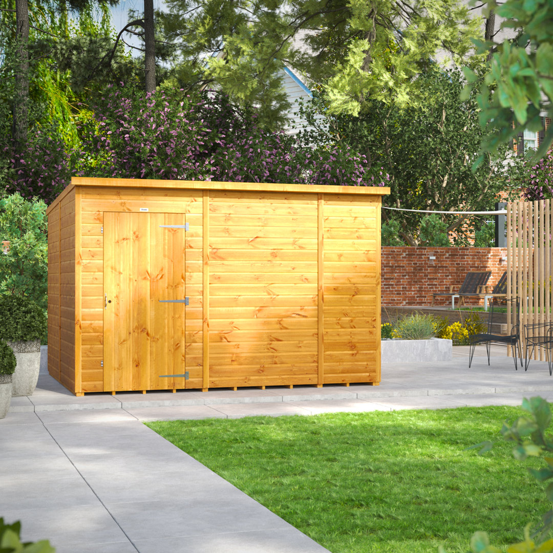 Powersheds 10 x 8ft Timber Tongue & Groove Windowless Pent Garden Shed