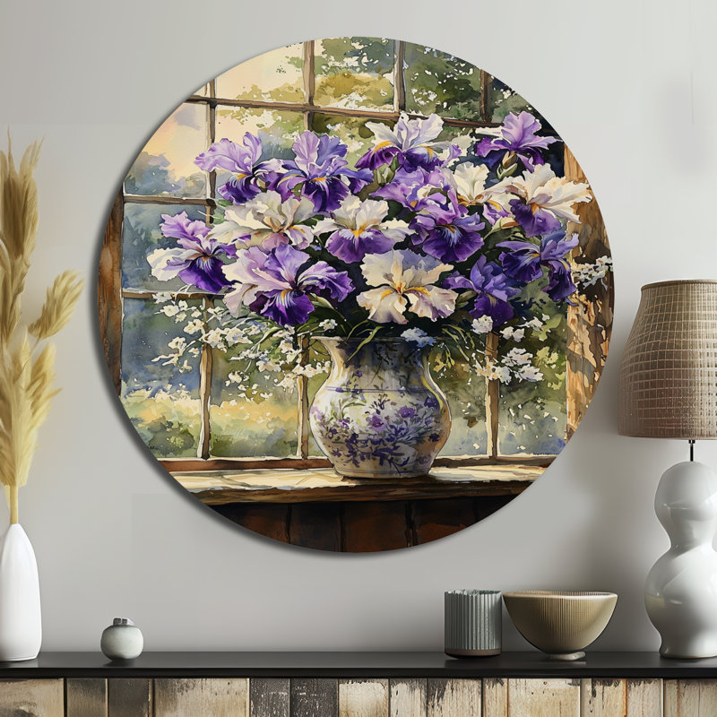 Jodice - Bouquets assortis ronds en métal pour le salon, H 29 po x l 29 po