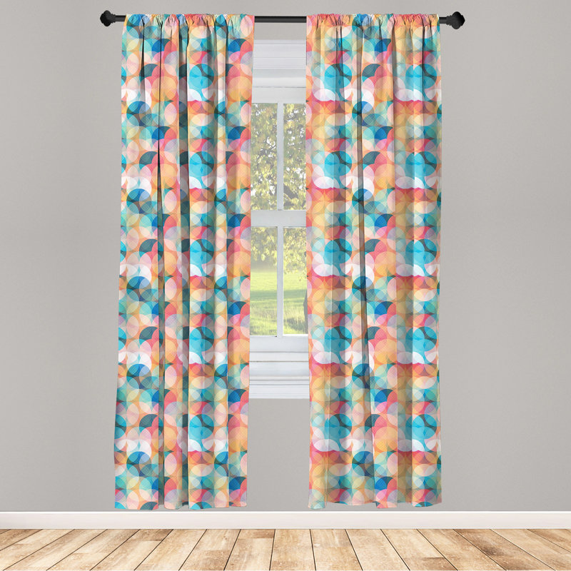 Geometric Semi-Sheer Rod Pocket Sliding Panel, 28" x 84"
