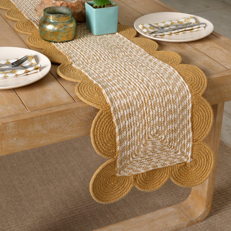 Cotton Braided Runner - Matt Finish, 183 × 36 cm, Beige