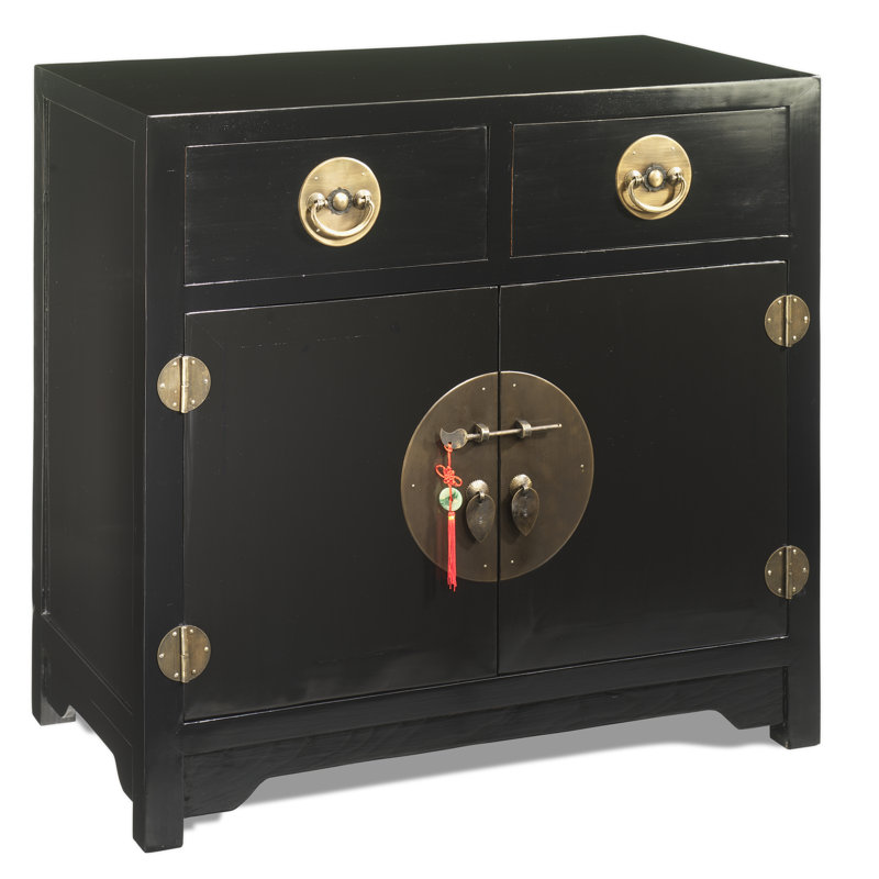 Hangzhou 85cm Sideboard, Black Lacquer
