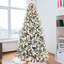 Arbre de Noël floqué avec support en métal-1733558890