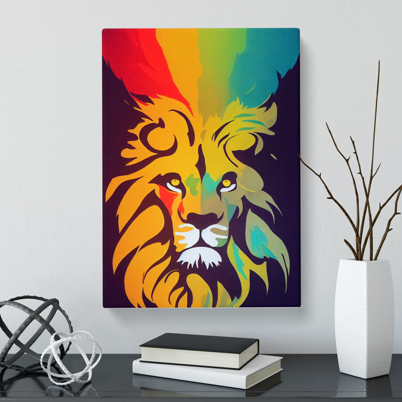 Lion Dabs - Wrapped Canvas, 50cm H x 35cm W x 3cm D