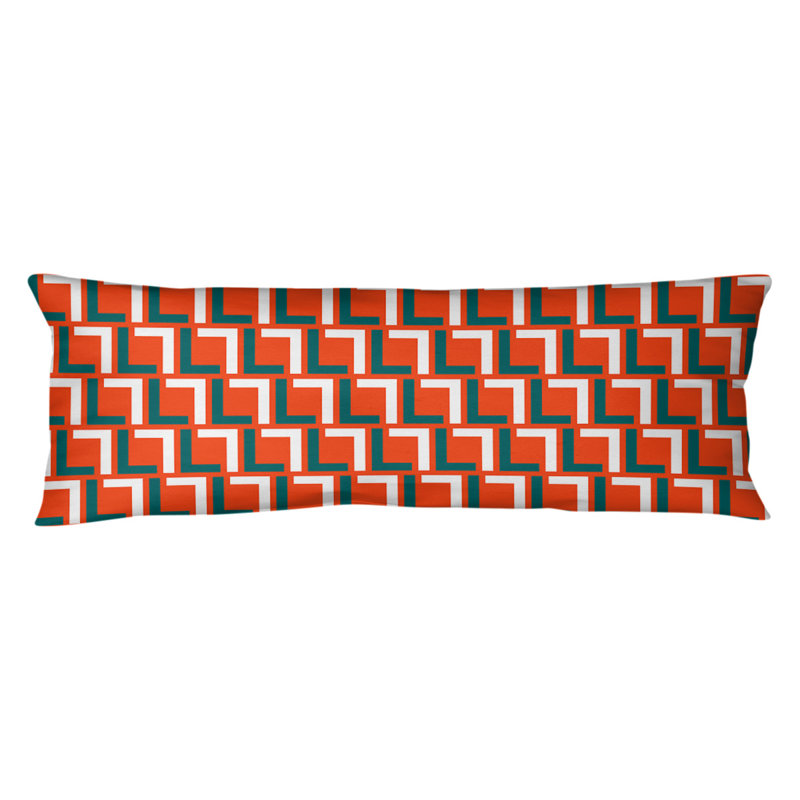 Polyester Medium Pillow, Polyester, Aqua/White/Orange