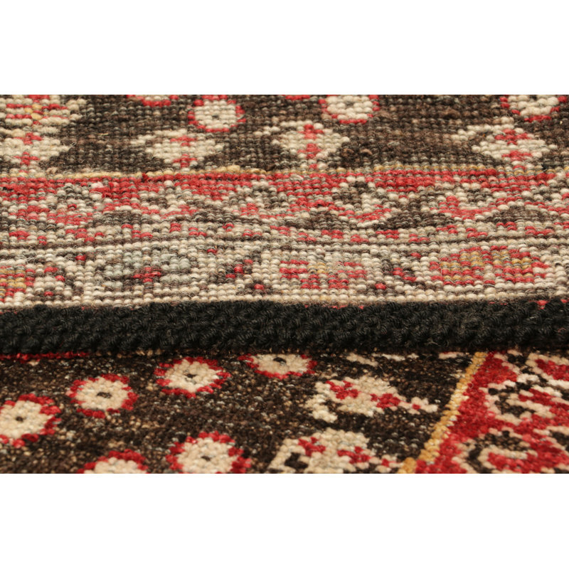 Rug & Kilim’S Tribal Style Square Rug In Brown And Red With Floral Patterns, Rectangle 6' x 9'