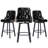 Bar Stools, Modern Wax Leather Bar Stools, 360° Swivel With Backrest, Thick Waterproof Seat Cushion, Suitable For Bar, Kitchen And Makeup-1260259452-1253126029