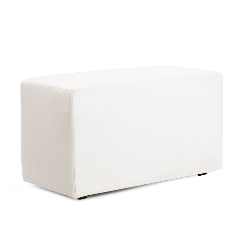 Asija Polyester Ottoman Slipcover, Avanti White
