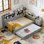 Lit de jour simple en bois avec tablettes de rangement, lit multifonctionnel avec lit gigogne simple-924192025-924192027