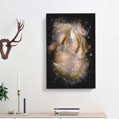 A Peach Yellow Rose - Wrapped Canvas