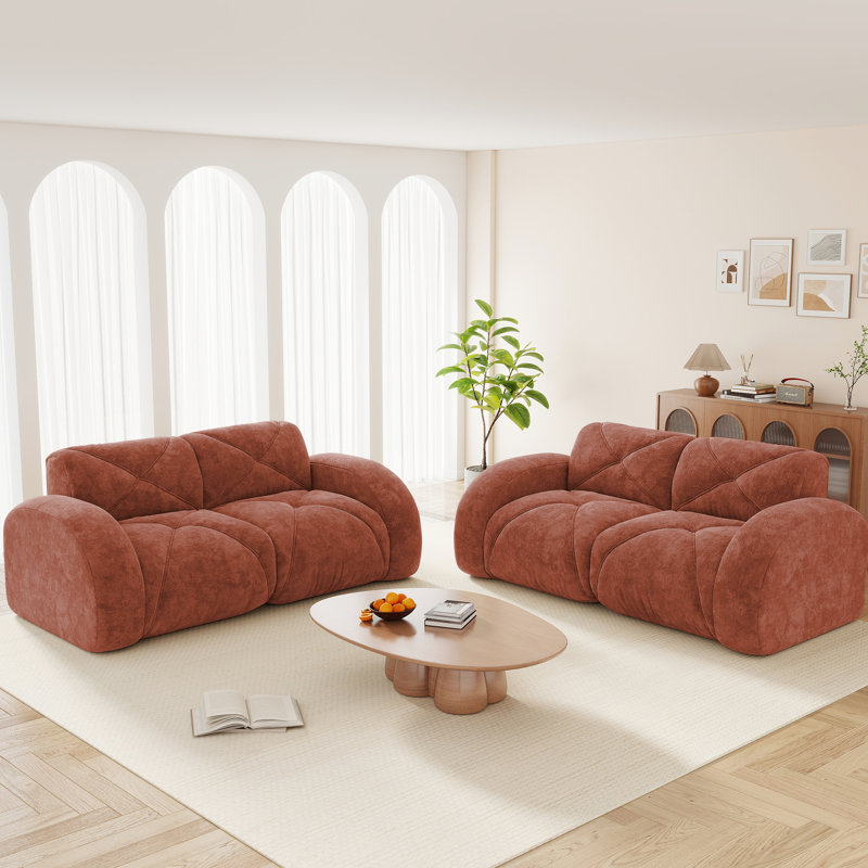 Velours rouge, 4, éponge haute densité 32d, confortable, élégant, sans assemblage, modulaire, réceptions de bureau 4, conception modulaire, salon