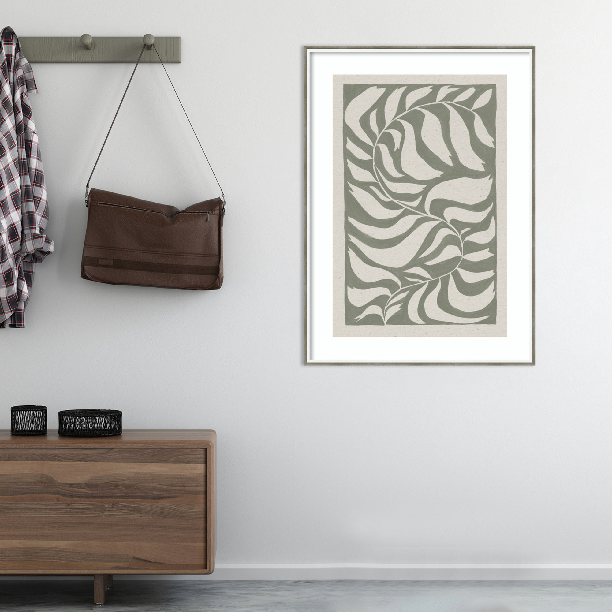 Winding Vine by Moira Hershey, Gray, 41" H x 30" W x 2" D