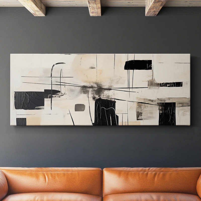 Toile tendue avec châssis abstrait Series # VI-Wide, H 16 po x l 40 po