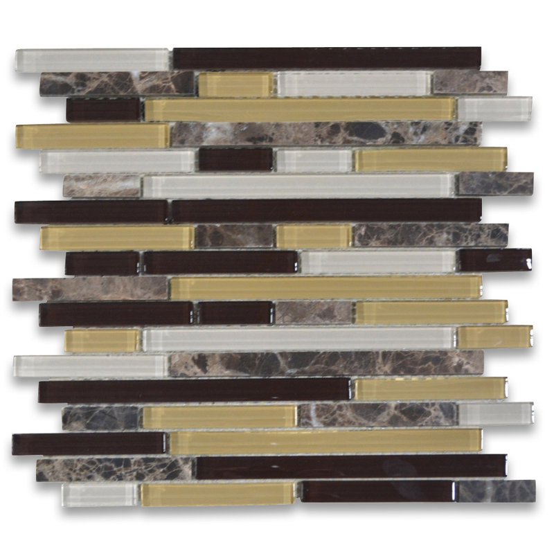 Carreau de mosaïque linéaire en marbre 12 po x 12 po pour mur et plancher