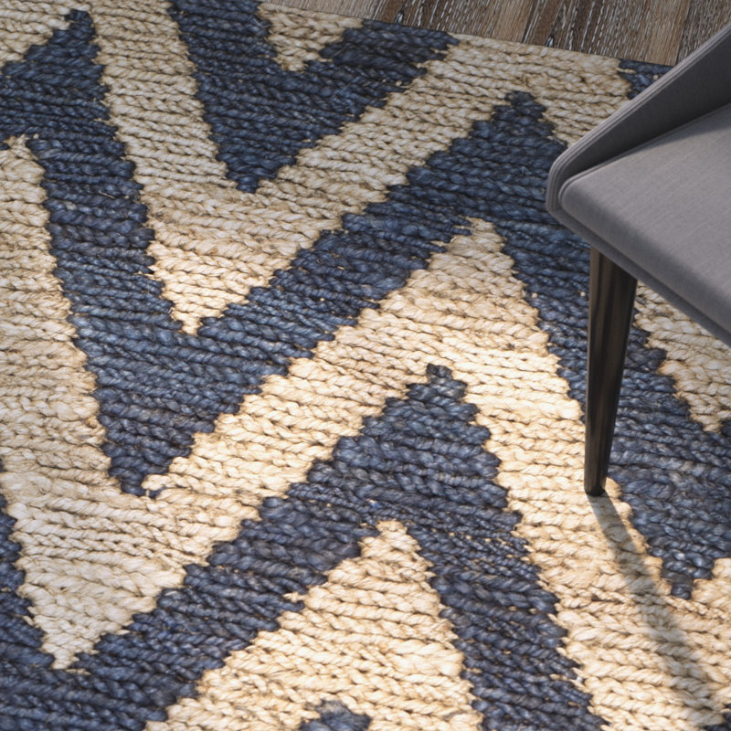 Tapis en jute noué à la main Baileigh, Rectangle 5 pi x 8 pi