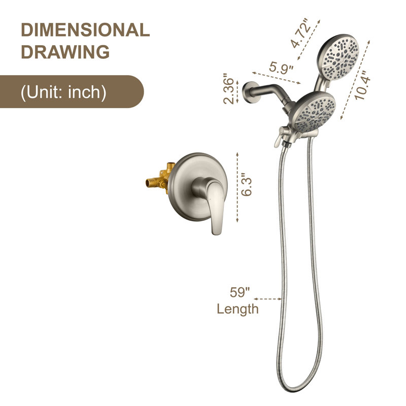 All-In-One Kit with Rough in-Valve, Brushed Nickel