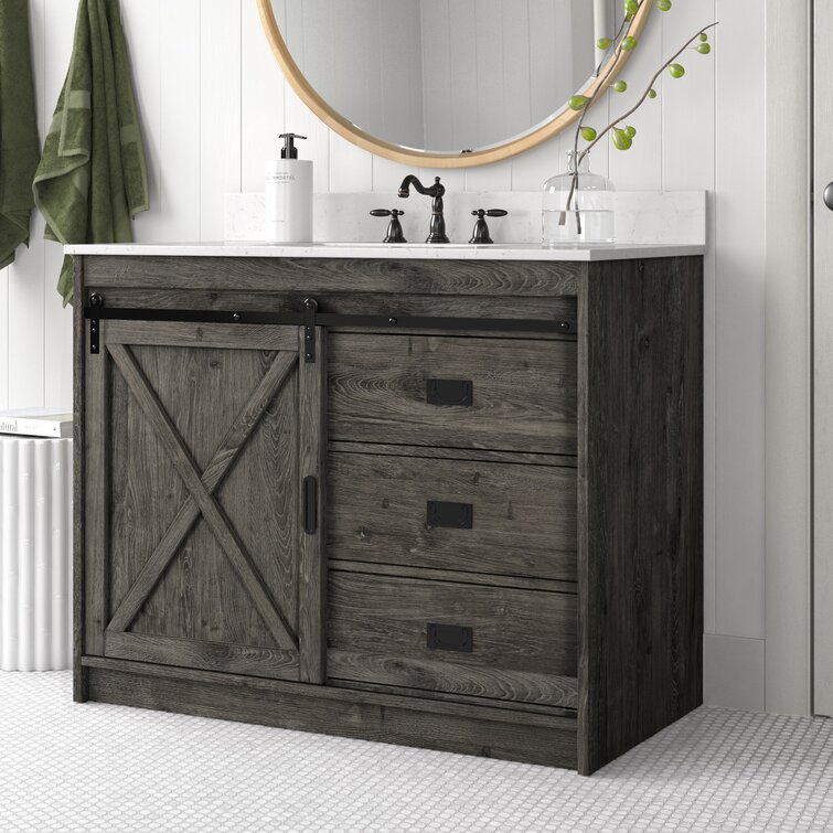 Style Selections Vanity Storage Natural Finish Bathroom Vanity