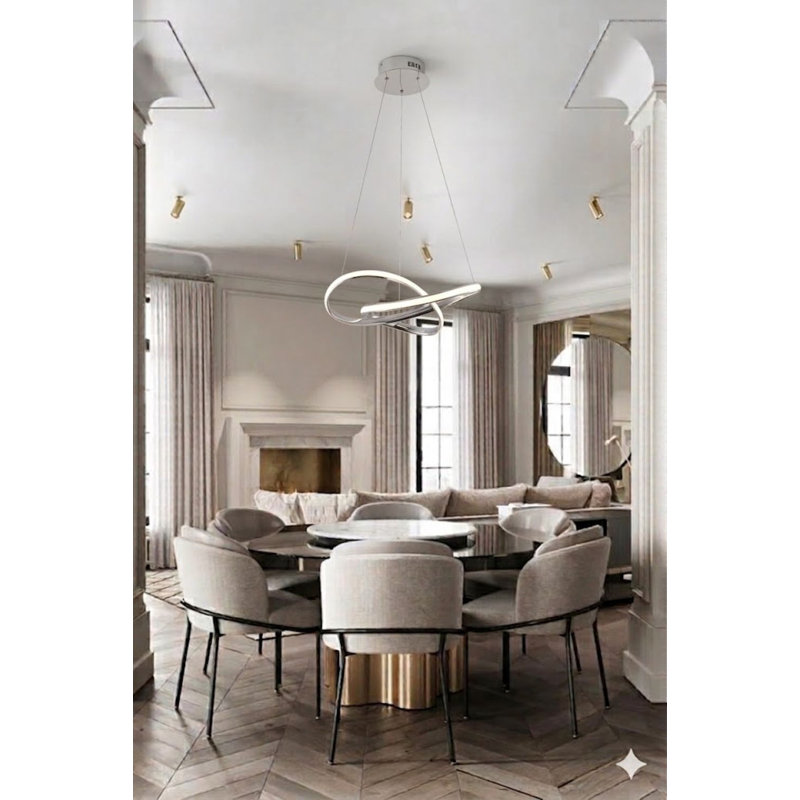 Modern Chrome LED Acrylic Chandelier, Chrome