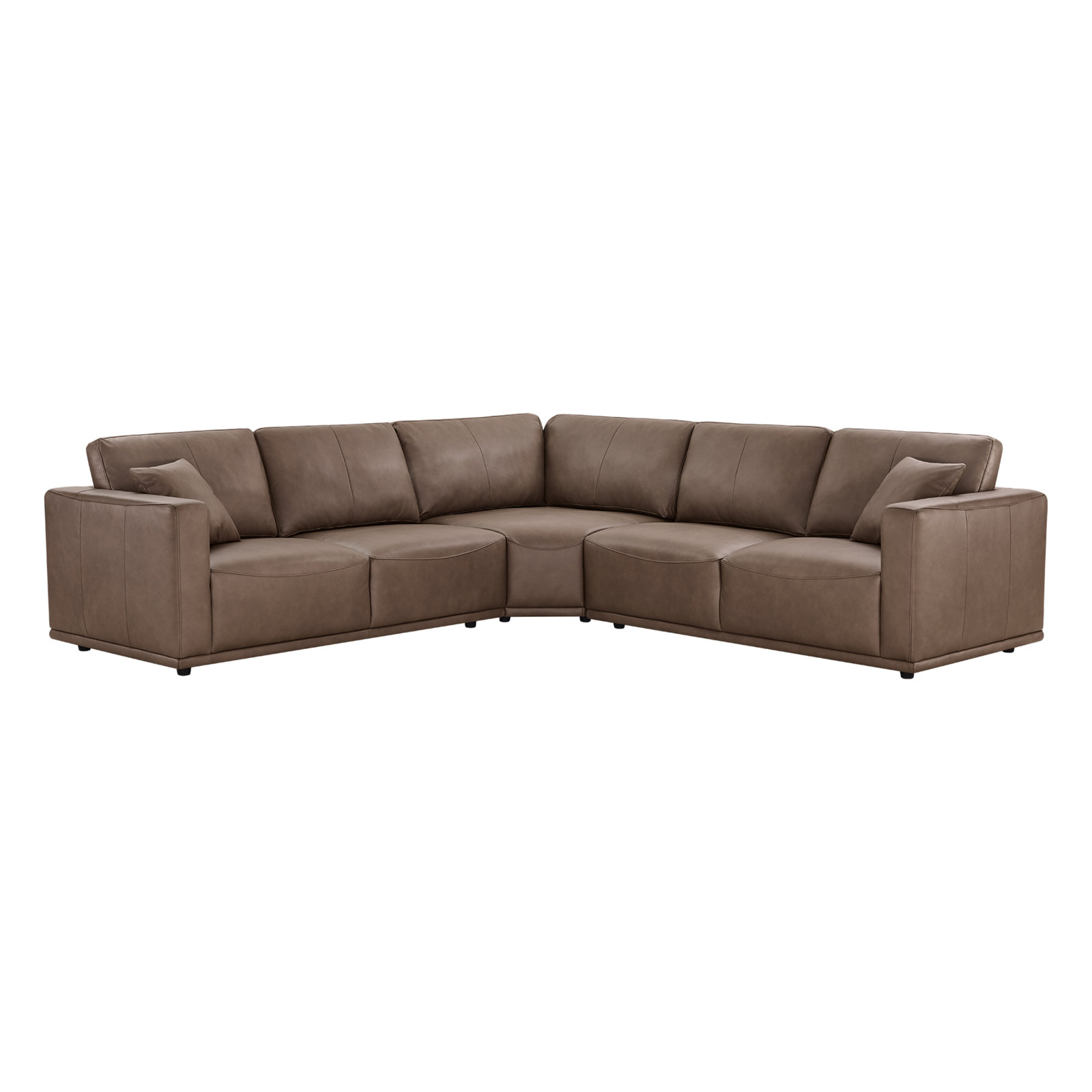 Becki Owens for Joss & Main Upholstered Sectional, Aline Sable Genuine Leather