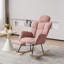 Fauteuil oscillant berçant en tissu avec coussins et repose-pieds Teddy-106814587
