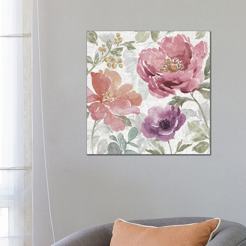 Springtime Bloom III Dark by Beth Grove - Painting on Canvas, Wrapped Canvas, 66.04cm H x 66.04cm W x 1.91cm D